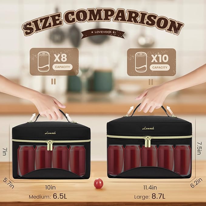 LOVEVOOK Lunch Box for Women,Adult Insulated Lunch Bag for Women,Leakproof Cooler Bag for Office Picnic Hiking Beach,Lunch Tote Bag with Adjustable Shoulder Strap