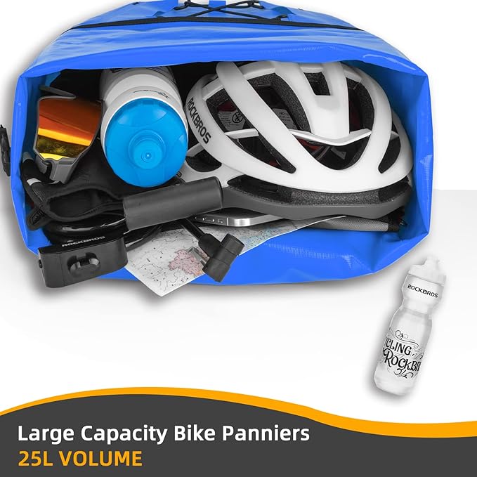 ROCKBROS Bike Panniers Waterproof Bike Rear Rack Bag Max 30L Large Capacity Bike Rear Panniers for Cycling Traveling Commuting