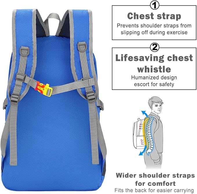 WEREWOLVES 20/35L Lightweight Hiking Backpack, Ultralight Water Resistant Packable Daypack for Women Men