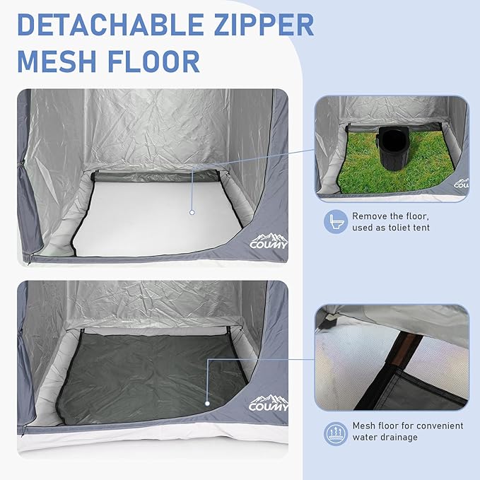 Instant Pop-up Camping Shower Tent Privacy Shelter with 1 Room/2 Rooms, Portable Outdoor Shower, Changing Room, Sun Shelter for Camping, Beach Hiking, and Fishing