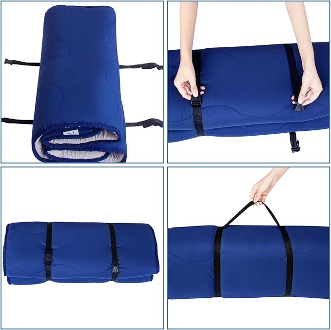 Cot Mattress Pad, 30"x75" Quilted Foam Camping Cot Mattress Topper with Anti-Slip Bottom, Breathable & Comfortable Cot Pads for Camping/Rv Bunk/Narrow Twin Beds, Sleeping Cot Mattress Pad Only