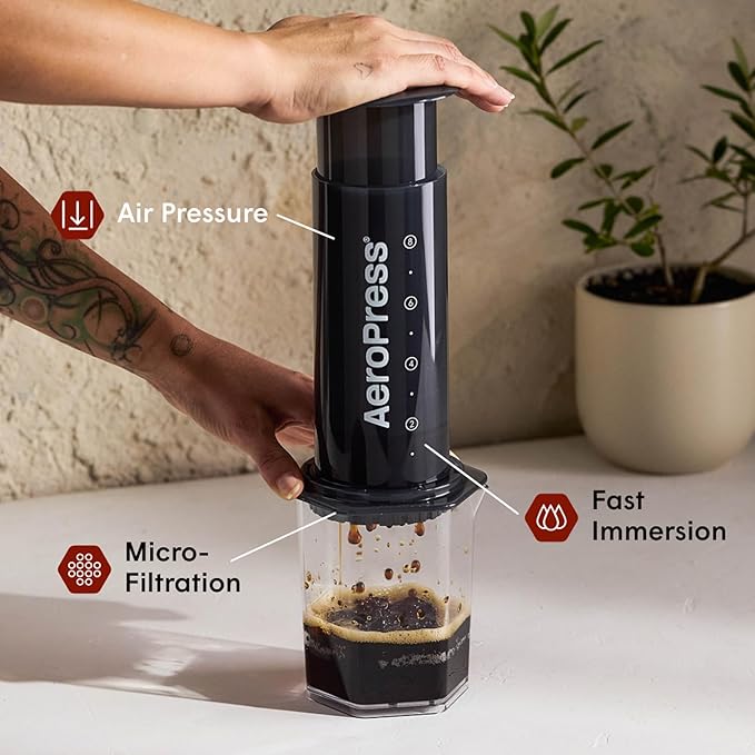 AeroPress Original XL Coffee Press, All-in-One Large French Press, Pour-Over & Espresso Style Manual Brewer, 2 Min Brew for Less Bitterness, More Flavor, Portable Coffee Maker, Travel & Camping