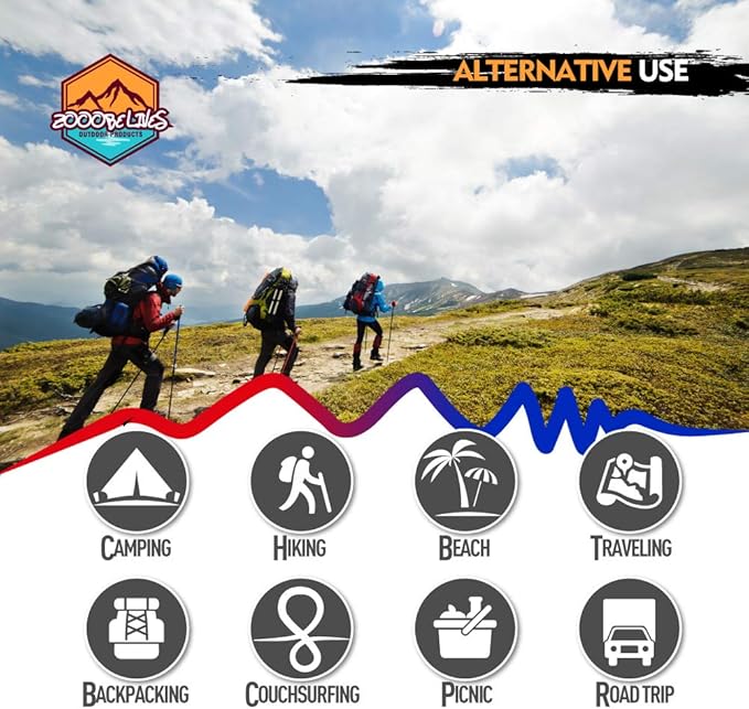 ZOOOBELIVES Ultralight Sleeping Pad with Pillow– Inflatable Camping Mat for Backpacking, Traveling and Hiking, Compact and Portable Multiple Color Options