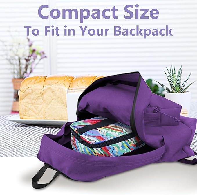 Gloppie Small Lunch Bag Insulated Lunch Box Mini Lunchbox Portable Lunch Cooler Bag Adult Lunch Pail Petty Food Containers Reusable Snack Bag, Camouflage Watercolor