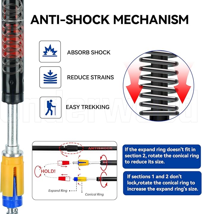 Collapsible Trekking Poles 2 Pack - Adjustable Aluminum Hiking Poles, Lightweight Nordic Walking Sticks for Women, Men, Seniors, Kids, Backpacking