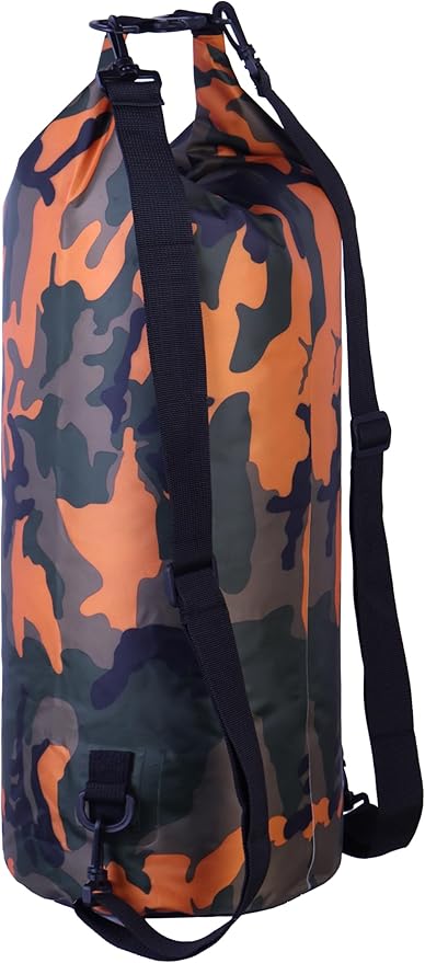 Waterproof Dry Bag Combo 5-30L Roll Top Dry Storage Bag Backpack for Kayaking Boating Beach Camping Travel Fishing, w/Phone Case & Collapsible Water Bottle & Sunglasses & Ear Band,Orange 30L