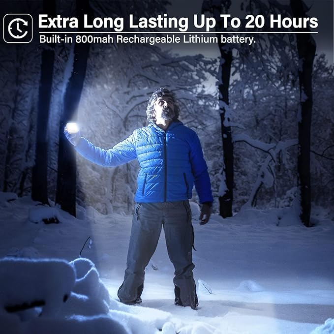 Rechargeable Camping Lights FLY2SKY 4Pcs White Tent Lights Mini Flashlight Portable LED Camping Lantern Survival Gear Camping Accessories for Hiking Backpacking Fishing Hurricane Emergency Outage