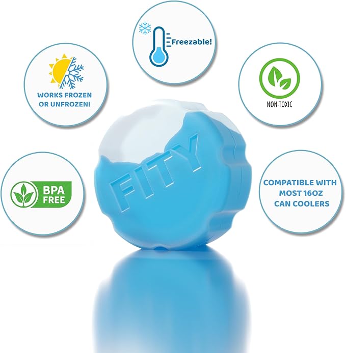 FITY Freeze The 6 Pack - A Space Saving Freezable Ice Pack use w/Lunch Boxes, Diaper Bags, Sore Muscles, 16oz can Cooler tumblers, Beach Bags, Coolers, and More.
