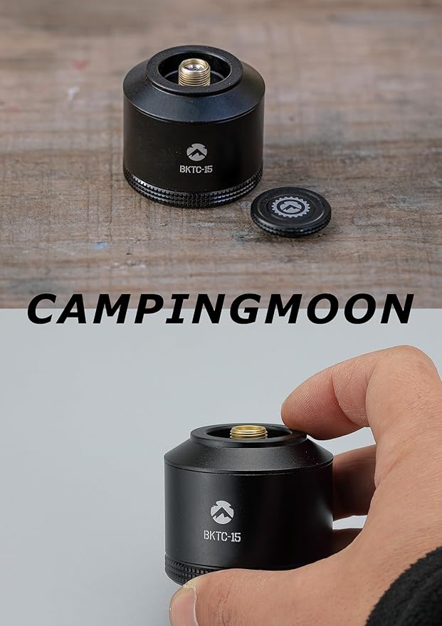 CAMPINGMOON Refillable Gas Canister Empty Pocket Tank for Gas Lantern Backpacking Camping 15g Black BKTC-15