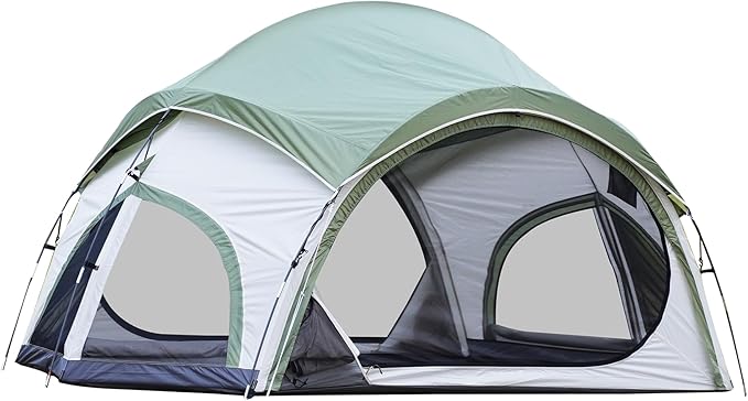 Vidalido 3-4 Person Camping Tent with 2 Large Mesh Door 4 Mesh Window Family Tents, Double Layer Waterproof Portable Easy Setup Camp Tent, Canvas Dome Tents for Camping Outdoor Hiking and Backpacking