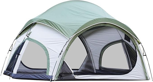 Vidalido 3-4 Person Camping Tent with 2 Large Mesh Door 4 Mesh Window Family Tents, Double Layer Waterproof Portable Easy Setup Camp Tent, Canvas Dome Tents for Camping Outdoor Hiking and Backpacking