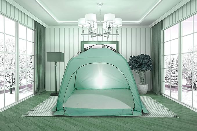 Laylala® Indoor Privacy and Play Tent on Bed Sleep Cozy in Drafty Room，Privacy Tent on Bed for Warm (Bright Blue)
