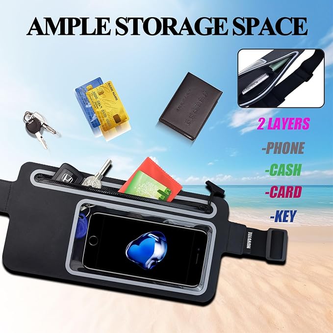 Dry Bags Waterproof Fanny Pack Women for Swimming Kayaking Men Running Belt Bag Kids Waist Bag,Slim Waist Pack Fit Sea Beach Boating Rafting Water Sport Travel Hiking Camping Cell Phone Pouch