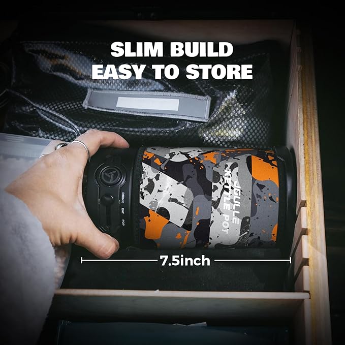 Electric French Press Coffee Maker, 120V Boil Water & Press Coffee 2-in-1, Portable Design for Camping, Travel, 6 Minute Brew Ready