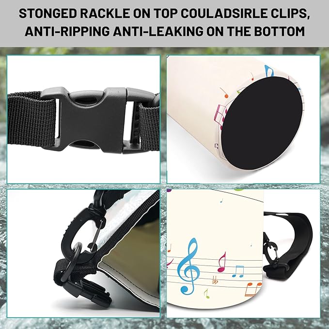 Waterproof Dry Bag,Roll Top Music Notes Waterproof Backpack 5L/10L/20L Floating and Lightweight Bags for Kayaking, Boating, Fishing, Swimming and Camping