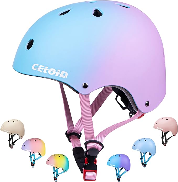 Kids Bike Helmet,Toddler Skateboard Helmets for Ages 2-3-5-8-14 Years Boys Girls，Adjustable Multi-Sport Bicycle Skateboarding Football Roller Skating Scooter Rollerblade Balance Bike Helmet