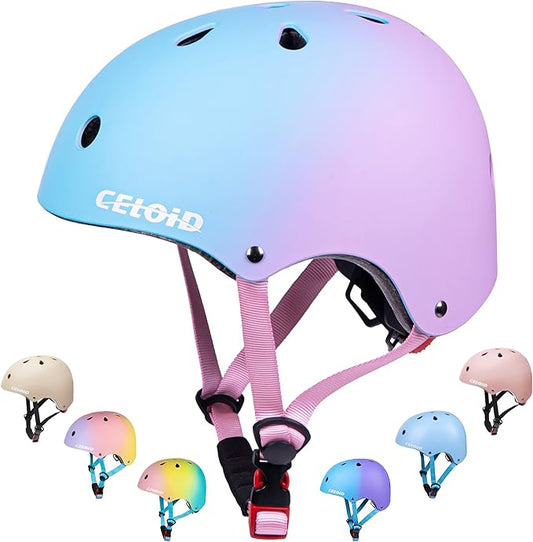 Kids Bike Helmet,Toddler Skateboard Helmets for Ages 2-3-5-8-14 Years Boys Girls，Adjustable Multi-Sport Bicycle Skateboarding Football Roller Skating Scooter Rollerblade Balance Bike Helmet