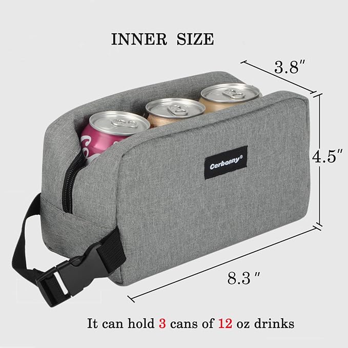 Cerbonny Small Cooler Bag Freezable Lunch Bag for Work School Travel, Leak-proof, Insulated, PVC Free, BPA Free, Waterproof, Easy to Clean