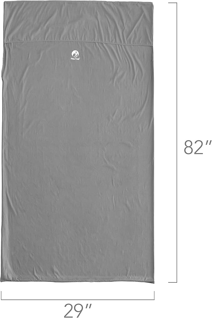 Pike Trail Sleeping Bag Liner – Travel and Camping Sheet, Lightweight and Compact Insert with Full Length Zipper and Guarantee