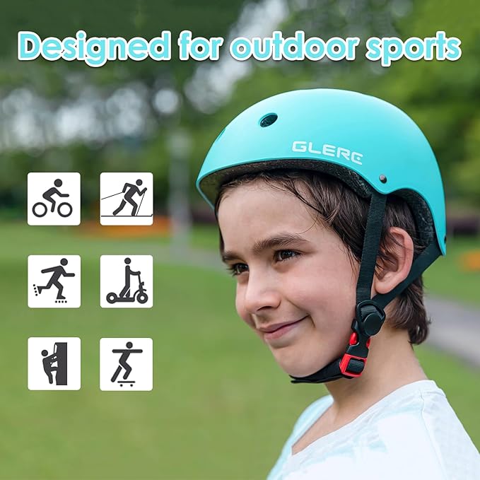 Glerc Warrior Kids Bike Helmet, Adjustable Toddler Helmet for Age 3-16 Years Boys Girls, Sport Helmet for Skateboard Scooter Skating Skiing Climbing & Lightweight, Multiple Colors