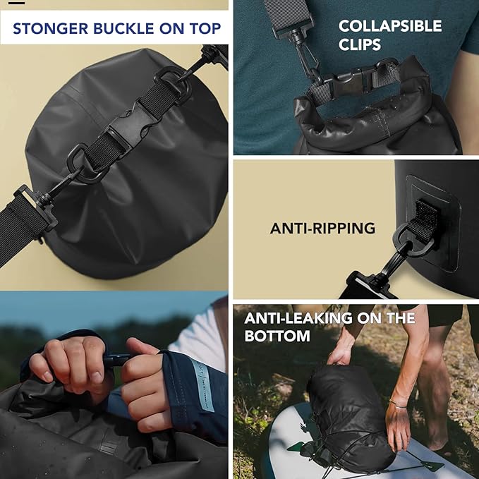 Unigear Dry Bag Waterproof, 2L/5L/10L/20L/30L/40L Floating and Lightweight Bags for Kayaking, Boating, Fishing, Swimming and Camping with Waterproof Phone Case