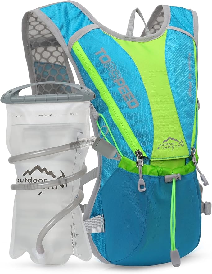 Hydration Pack Backpack，IX INOXTO Running Hydration Vest with 1.5L ( 50 oz) Water Bladder for Men Women，Lightweight Water Backpack for Hiking Cycling Climbing Camping