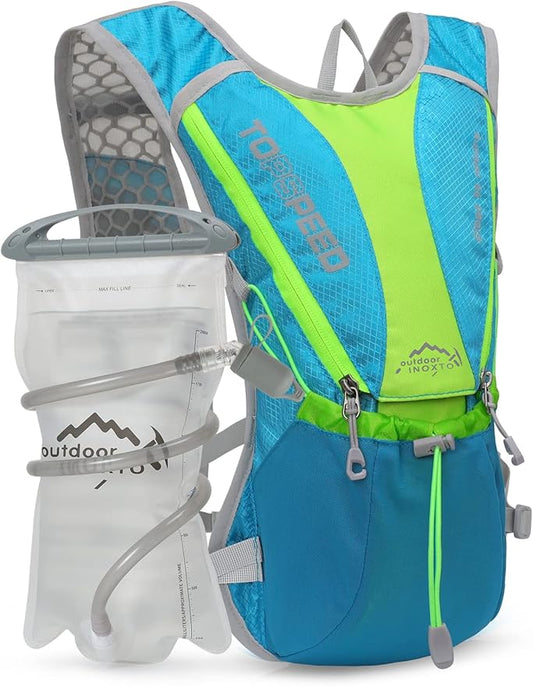 Hydration Pack Backpack，IX INOXTO Running Hydration Vest with 1.5L ( 50 oz) Water Bladder for Men Women，Lightweight Water Backpack for Hiking Cycling Climbing Camping