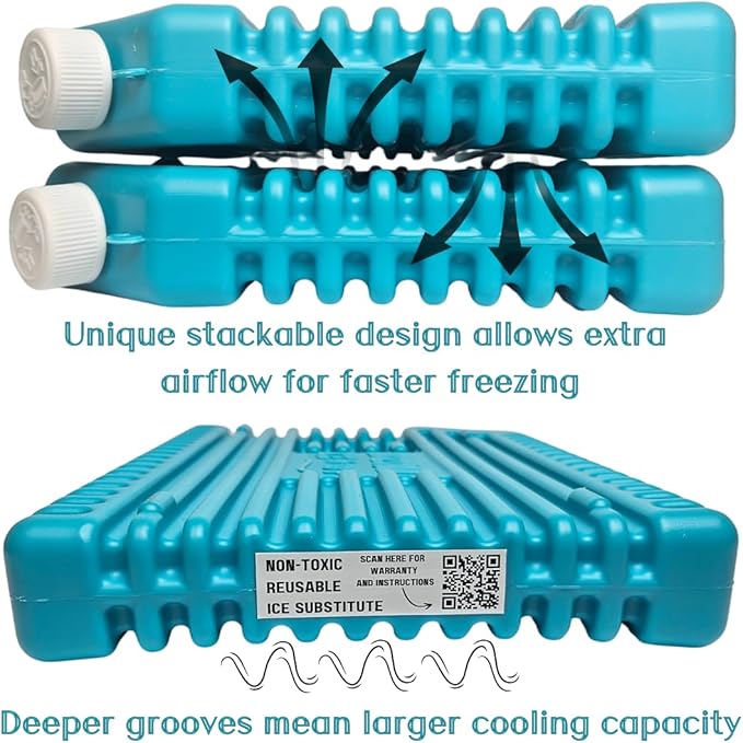 Arizona Ice Industrial Ice Packs | Replaces 10lbs of Ice |18°F (-8°C) | Deepest Grooves | May Freeze Drinks | USA Company | 12" x 8.5" | Two Pack
