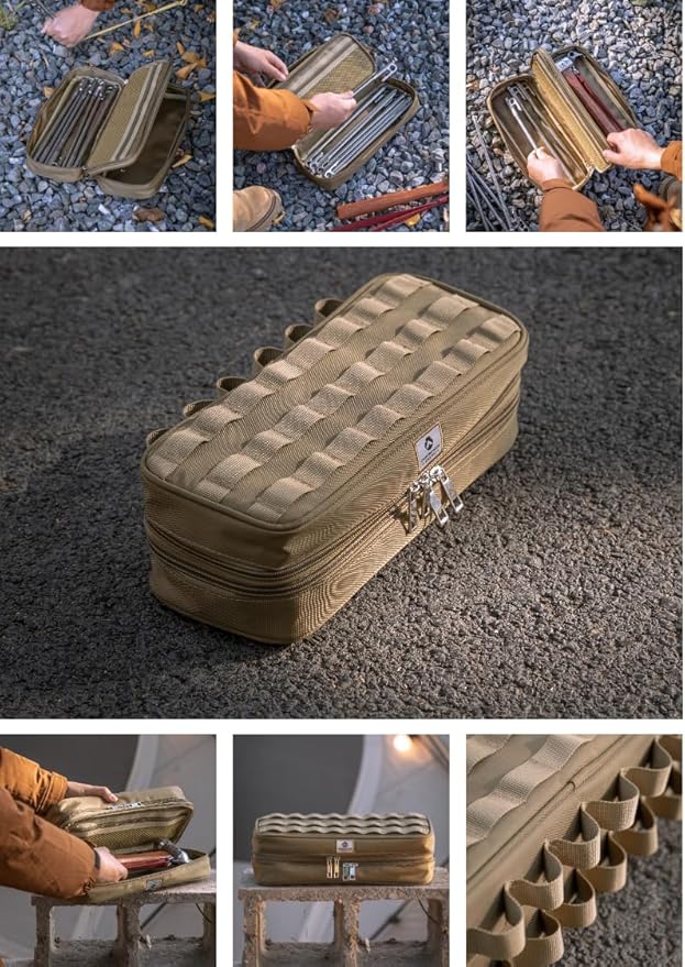 CAMPINGMOON Storage Box for Camping Outdoor Hammer Lantern Coyote BG-30