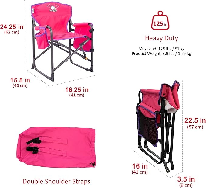 SUNNYFEEL Small Camping Chair, Portable Folding Aluminum Directors Chairs Lightweigh with Cup Hold, Pocket for Beach,Trip,Picnic,Outdoor Sports Events Foldable Camp Lawn Chair with Backpack Straps