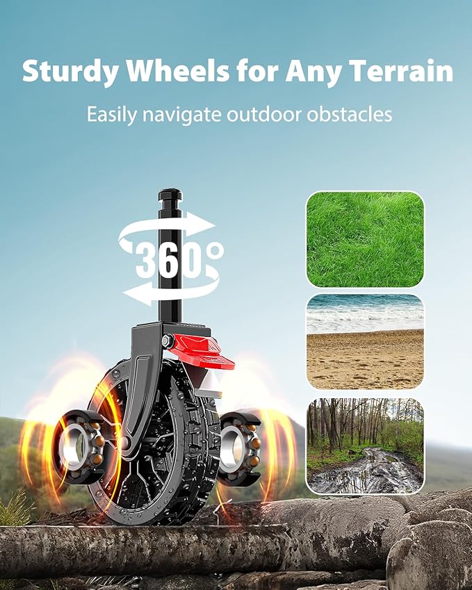 AMADA HOMEFURNISHING Wagons Carts Foldable, Collapsible Wagon with 360° Rotating Wheels and Side Pocket, Large Capacity 350LBS Foldable Wagon Cart for Shopping, Garden, Camping,Sports and Outdoor Use