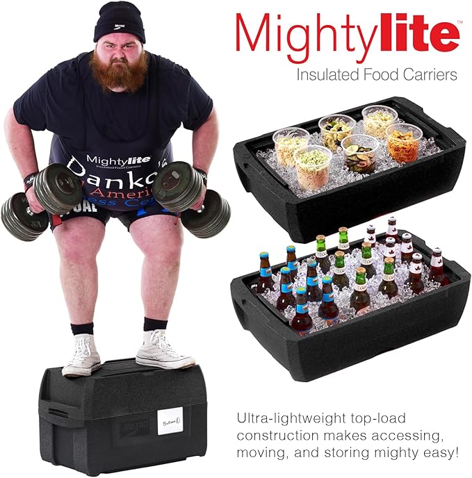 Metro Mightylite ML180XL Top Load Insulated Food Carrier - Professional-Grade Multipurpose Pan Carrier, Insulated Cooler and Food Warmer with Extra Capacity Lid - 45 qt or 5 Pan Capacity