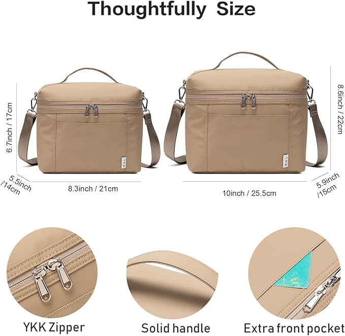 NOL Natural Organic Lifestyle Insulated Lunch Bags for Women Cooler Bag Lightweight Nylon Waterproof Lunch Box For Work