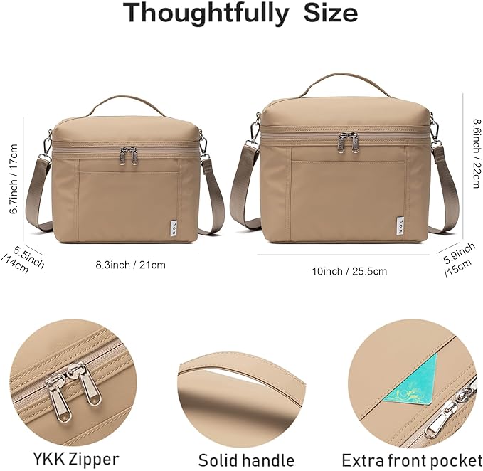 NOL Natural Organic Lifestyle Insulated Lunch Bags for Women Cooler Bag Lightweight Nylon Waterproof Lunch Box For Work