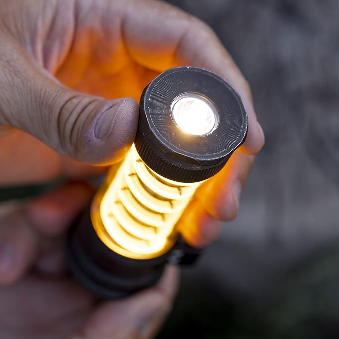 Barebones Edison Light Stick – Tumbled Steel, USB Rechargeable LED Lantern and Flashlight with 7 Modes, 40+ Hour Run Time, Camping Essentials Without Magnetic Base