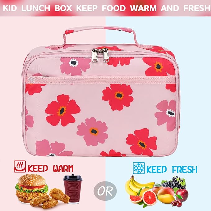 LOIDOU Lunch Box for Kids Boys Girls Insulated Lunch Bag Thermal Meal Tote Reusable Lunch Pail Bags for School Travel