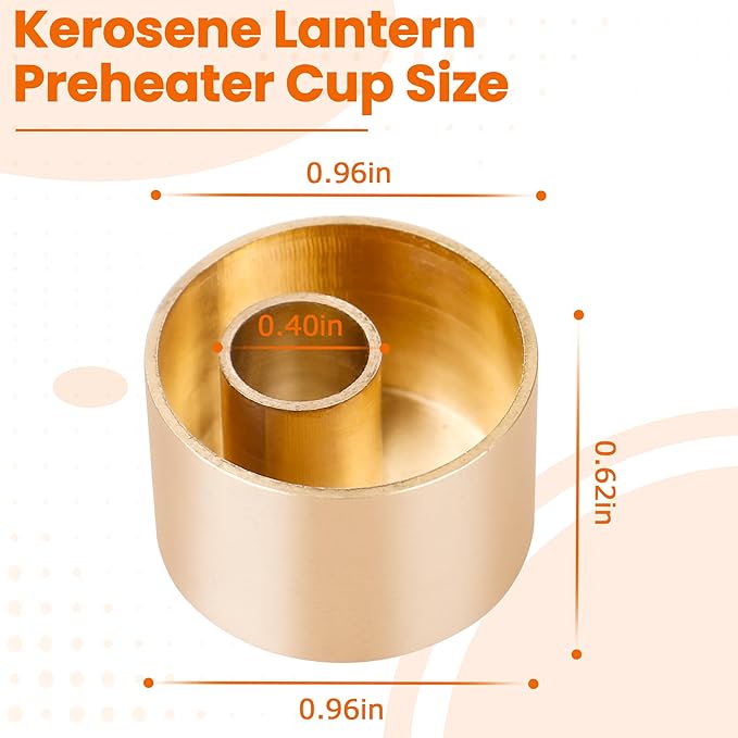 Kerosene Lantern Preheater Cup for Coleman Lanterns - Brass Lantern Accessory, Fits Coleman Lantern Parts (Part Number 2015101)