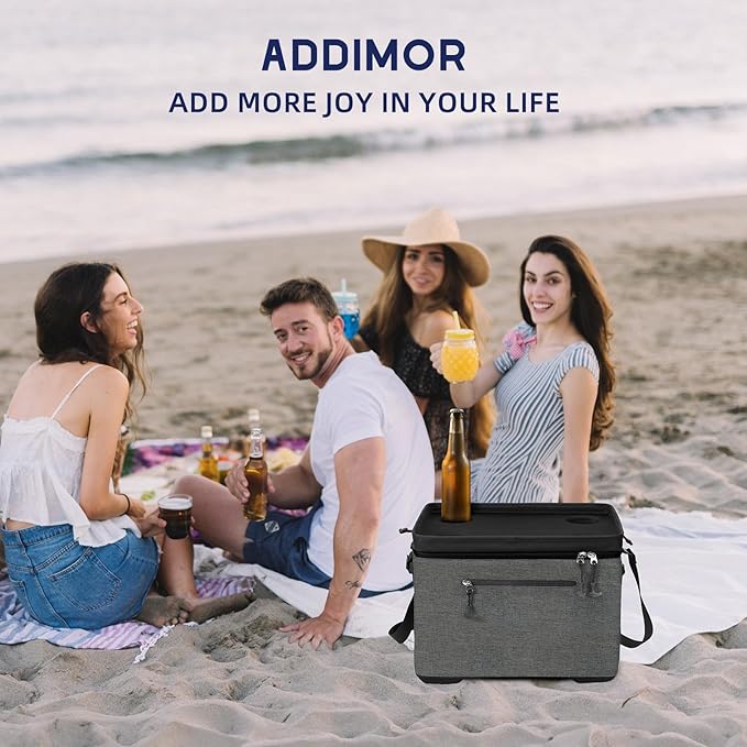 40Can Collapsible Cooler Box, Versatile Insulated Leakproof Cooler Bag with Hard Inserts and 4 Cup Holders, Large Ice Chest for Beach, Travel, Camping, Picnic