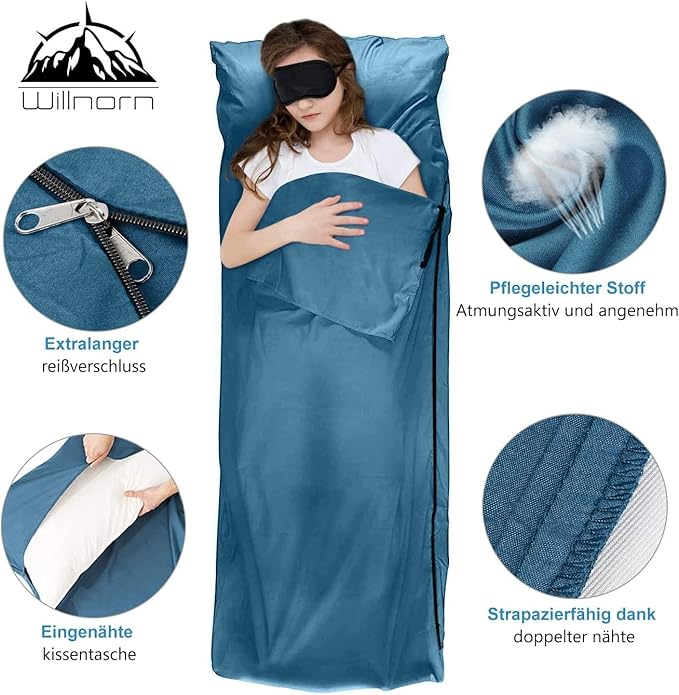 Sleeping Bag Liner,Travel Sheets & Adult Sleep Sack & Self Tan Sleep Sack for Backpacking,Hotel, Hostels, Lightweight Single Camping Sleep Pod