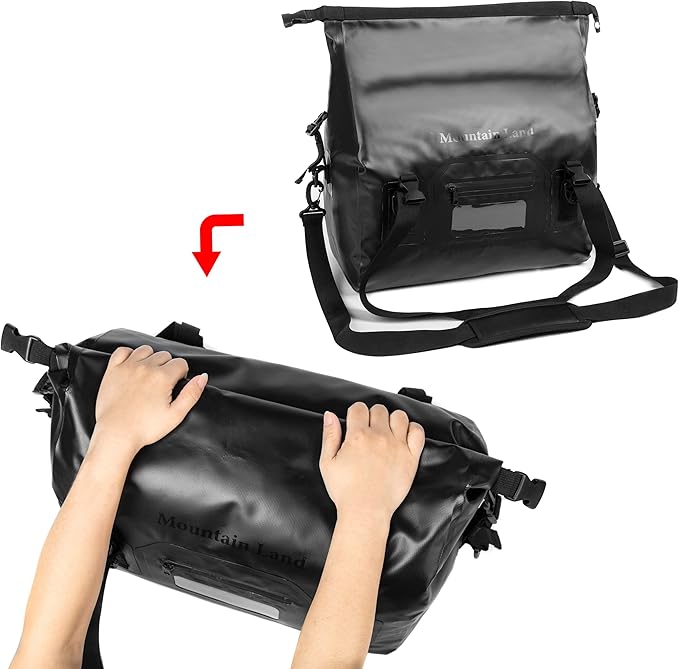 Mountain Land Waterproof Duffel Bag Heavy Duty Water Proof Motorcycle Bag Roll Top Dry Travel Bag with Large Storage Space for Traveling, Camping, Kayaking, Fishing, Rafting, Boating,Gym