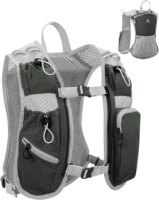 Running Vest for Women and Men, Hydration Backpack for Runners, Trail, Hiking, Biking and Walking, with Front Phone Holder, Adjustable Chest and Waist Strap