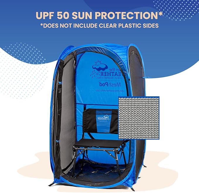 WeatherPod® The Original Shark Tank MyPod™ Mesh 1-2 Person Pop-Up Screen Pod - Keeps Out Bugs, Mosquitos, and Harmful UV Rays - UPF 50 for Maximum Protection from The Sun
