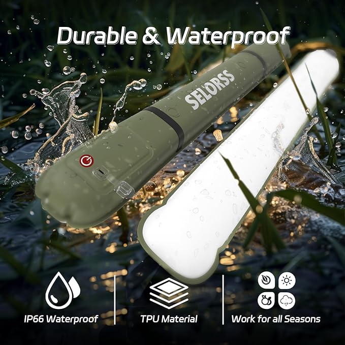 SELORSS Inflatable Outdoor Camping Light, Meets IP66 Waterproof Standard, Provides 2000 mAh Charging, Suitable for Camping, Hiking, Traveling and Other Outdoor environments.