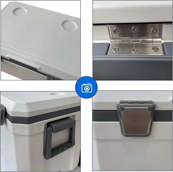 48 Quart Camping Cooler，Portable Cooling Box，Suitable for BBQ, Camping, picnics, and Other Outdoor Activities