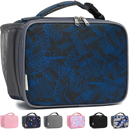 Insulated Lunch Box for School, Thermal Reusable Durable Freezable Lunch Bags for Kids Boys Girls Men Women - Small Soft Cooler Portable Lunch Tote Kit for Work Picnic Travel,Brick