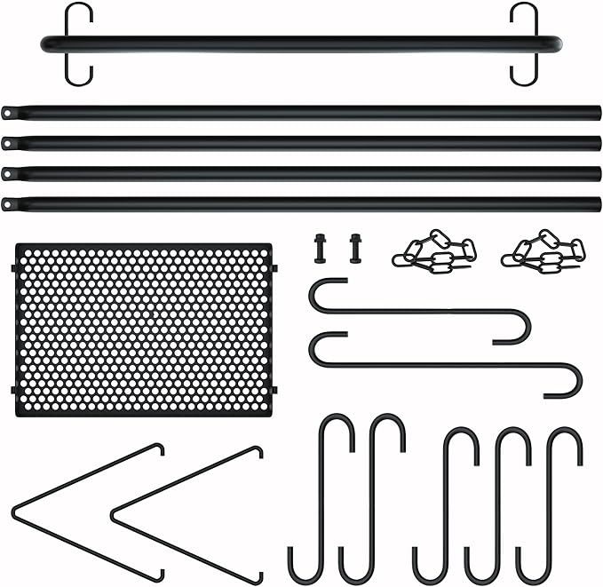 38" Grill Swing Large Campfire Grill Stand w/6 Hooks Cast Iron BBQ Grill Campfire Cooking Stand Cookware Hanging Rack Outdoor Picnic Camping Bonfire Party Barbecue Set for Cookware & Dutch Oven