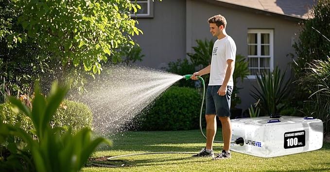 Water Storage Bladder, 25/50/100 Gallon Portable Water Tank, Transparent and Foldable with 4 Types of Interface Accessories, Suitable for Gardens, Emergency Situations, Camping, Etc.