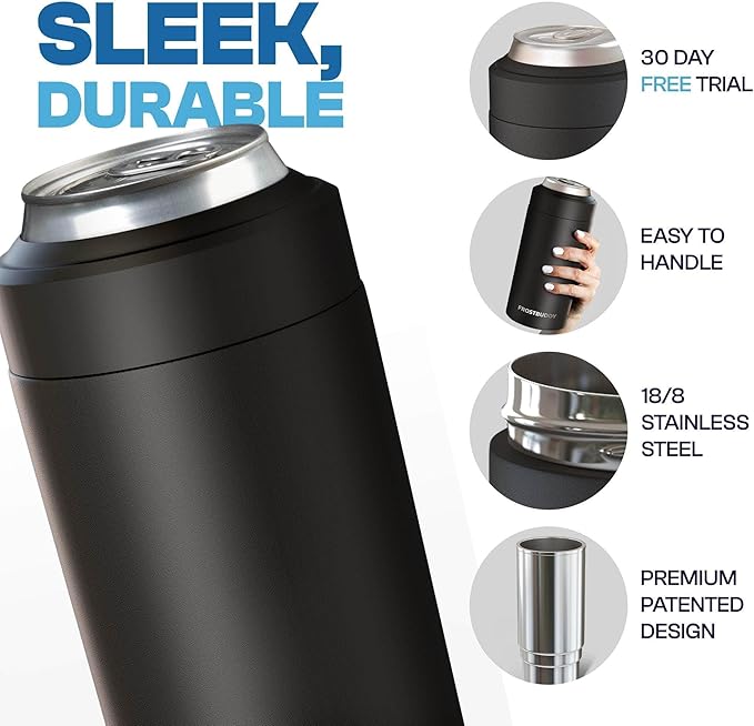 Frost Buddy Universal Buddy Can Cooler - Fits All - For Regular 12 & 16 oz or Slim-Size Bottles - Insulated Double-Walled Stainless Steel (Emerald Elegance)