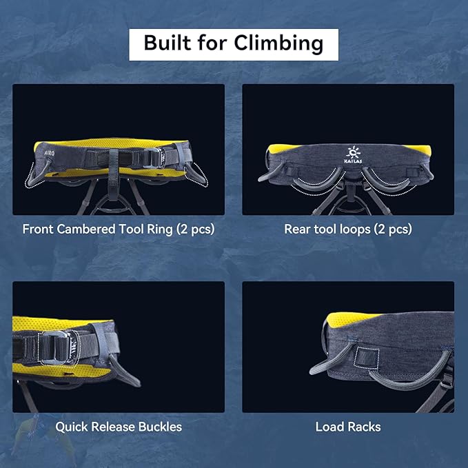 KAILAS Airo Rock Climbing Harness Men Roofing Harness Safety Belt Mountaineering Rappelling Harness Women Adjustable