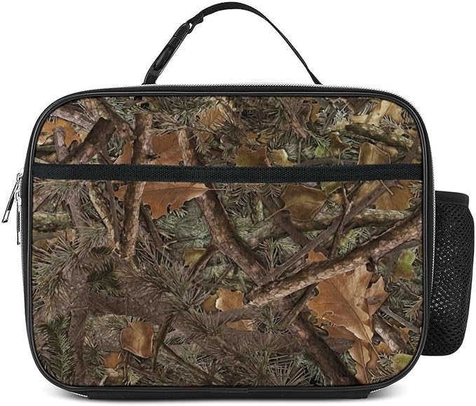 Camo Lunch Bag Insulated Reusable Lunch Box Kids Girls Boys Cooler Thermal Tote Bag For Men Women School Work Picnic